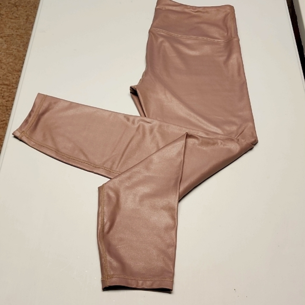 Athleta Shine Taupe Leggings, Size MP